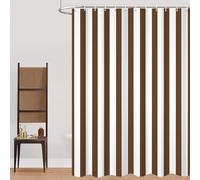 Générique Rideau de Douche Lignes Rideau Douche Rayures Polyester Anti Moisissure Lavable Imperméable Tissu Rideaux de Baignoire 180x180 cm avec 12 Crochets A1137