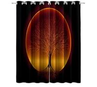 Générique Rideau de fenêtre occultants avec Motif Minimalisme Mystique Arbre De Vie, 110 L X 215 H cm Lot de 2 Orange Rideaux Imprimés Doux à Œillets pour Salon et Chambre