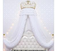 Générique Rideau De Lit à Baldaquin en Dentelle, Tente en Filet Suspendue, Décoration De Chambre De Style Princesse, Adapté Au Lit Double De 1,2 à 1,8 M (White 1.8m Bed)