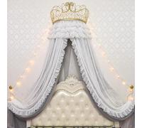Générique Rideau De Lit à Baldaquin en Dentelle, Tente en Filet Suspendue, Décoration De Chambre De Style Princesse, Adapté Au Lit Double De 1,2 à 1,8 M (Grey 1.5m Bed)