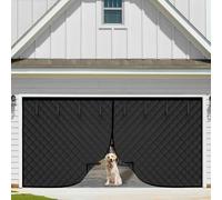 Générique Rideau De Porte De Garage Magnétique À Isolation Thermique, Kit D'isolation pour Porte De Garage pour l'hiver Rideau Isolant Thermique Tissu Oxford, pour Terrasse Extérieur(Noir,360x270cm)