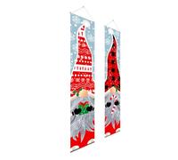 Générique Rideau de Porte de Noël Couplet Faceless Elderly en Polyester Rouge, Décoration Festive pour Porte D'entrée ou Porche Avant, 1 Paire Lanière Pratique Couleur Couleur Aléatoire