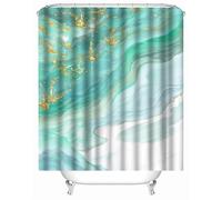 Générique Rideau Douche Marbre Abstrait Rideau de Douche Anti Moisissure 240x200cm Texture Moderne Rideaux de Baignoire Tissu Lavable Imperméable Polyester Rideaux Salle de Bain avec 12 Crochets