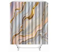Générique Rideau Douche Marbre Texture Rideau de Douche Anti Moisissure 180x200cm Résumé Art Rideaux de Baignoire Tissu Lavable Imperméable Polyester Rideaux Salle de Bain avec 12 Crochets