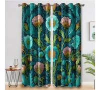 Générique Rideau Fleur Vintage, Lot de 2 Rideau Thermique Anti Chaleur, Rideaux Occultant William Morris pour Cuisine Chambre Salon, Rideaux Decoration Maison, 110x215 cm (LxH) B-D32