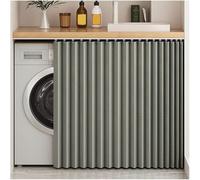 Générique Rideau Imperméable pour Placard,Rideaux Anti-Poussière pour Espaces Ouverts,Rideau De Placard avec Tringle,Rideaux De Placard Auto-Adhésifs pour étagères,pour Cuisine,Gris,W140cm/H80cm