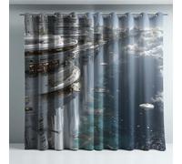 Générique Rideau Occultant 2 Pièces Rideau À Œillets Tenture en Tissu Haute Densité 132 x 137 CM - Les Objets De Décoration pour Salon Et Chambre Science-Fiction Paysage Vaisseau Blanc