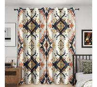 Générique Rideau Occultant Aztèque, Lot de 2 Rideaux Occultant Thermique Isolant à Oeillets, Motif Sud-Ouest Tribal, Decoration Chambre Salon Fenetre, 140 L x 260 H (G-709)