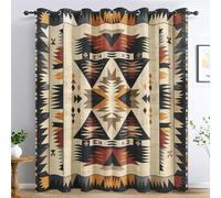 Générique Rideau Occultant Aztèque Salon, Rideaux Thermiques à Oeillets, Navajo Sud-Ouest Américain Decoration Chambre Fenetre, Lot de 2 Draperies Intérieurs 140x220 cm (L x H) L-C&33