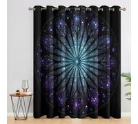 Générique Rideau Occultant Bohème Mandala 2 Pièces, L 140 x H 160 - Rideaux Fenetre Imprimé Indien Bohème Ethnique Exotique Decoration Chambre, Salon, Draperies Intérieurs à Oeillets PL&13