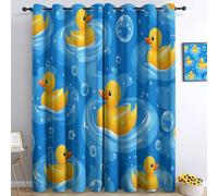 Générique Rideau Occultant Canard Bleu De Dessin Animé L75 x H166 cm Rideaux Occultants Opaque imprimés 3D, Rideaux Oeillets Isolant Thermiques Chambre Salon Cuisine, Lot de 2