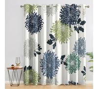 Générique Rideau Occultant Chrysanthème, Lot de 2 Rideaux Occultant Thermique Isolant à Oeillets, Motif Fleurs Colorée Floral, Decoration Chambre Salon Fenetre, 75 L x 166 H Gz91-D
