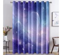 Générique Rideau Occultant Ciel Étoilé de Rêve, Rideaux Motif Nébuleuse Violet pour Decoration Salon Chambre Fenetre, Draperies Intérieurs à Oeillets Lot de 2, L 140 x H 200 cm s8