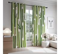 Générique Rideau Occultant Dessiné à la Main Plante Feuilles - Lot de 2 Rideaux Opaque Rideaux à des Œillets Décoratifs Motif 140 x 260 CM pour la Chambre Le Salon et la Chambre d’Enfant Vert