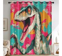Générique Rideau Occultant Dinosaure Drôle, 140x180 cm (LxH)