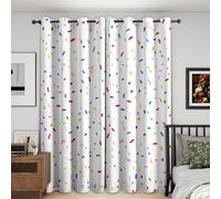 Générique Rideau Occultant Donut, Lot de 2 Rideaux Occultant Thermique Isolant à Oeillets, Motif Coloré Mignon, Decoration Chambre Salon Fenetre, 117 L x 137 H (P-636)