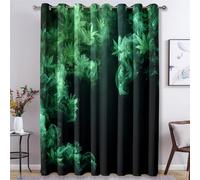 Générique Rideau Occultant Feuille de Cannabis, Rideaux Motif Fumée Vert Feuilles, Lot de 2 Rideau et Draperies Intérieurs à Oeillets, Rideaux pour Cuisine Chambre Salon, 140x220 cm (LxH) B-D53