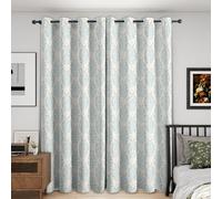 Générique Rideau Occultant Feuilles Bleu, Lot de 2 Rideaux Occultant Thermique Isolant à Oeillets, Motif Rustique Botanique, Decoration Chambre Salon Fenetre, 140 L x 240 H Rc5005