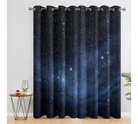 Générique Rideau Occultant Galaxie, Lot de 2 Rideaux Occultant Thermique Isolant à Oeillets, Motif Étoile Univers Espace, Decoration Chambre Salon Fenetre, 140 L x 240 H (53h-H)