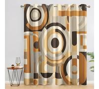 Générique Rideau Occultant Géométrie Circulaire, Rideaux et Draperies Intérieurs Boho Abstrait Lot de 2, Rideau Salon Chambre Fenetre à Oeillets, L 140 x H 200 cm D&P1
