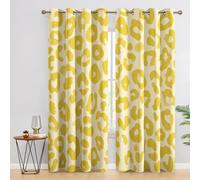 Générique Rideau Occultant Imprimé Léopard, Rideaux Motif Imprimé Guépard Jaune pour Decoration Salon Chambre Fenetre, Draperies Intérieurs à Oeillets Lot de 2, L 140 x H 180 cm s99