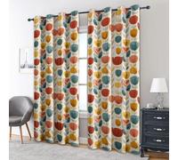 Générique Rideau Occultant Imprimé Tulipe, Rideaux à Oeillets Thermique pour Chambre Salon, Motif Fleuri Retro, L 140 x H 220, 2 Pièces, Decoration Maison - I305