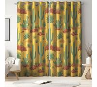 Générique Rideau Occultant Imprimés Bohème Désert, Rideaux Isolant Thermique à Oeillets Plante Cactus pour Salon Chambre,2 Rideaux et Draperies L 117 x H 137 cm