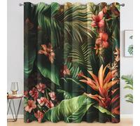 Générique Rideau Occultant Jungle Tropicale, Rideaux Fleur Plante pour Salon et Chambre, Rideau Occultant Thermiques avec Oeillets, 2 Pièces 140X260 cm (LXH) X&-99