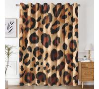 Générique Rideau Occultant Léopard Classique, Rideaux et Draperies Intérieurs Imprimé Guépard Lot de 2, Rideau Salon Chambre Fenetre à Oeillets, L 140 x H 220 cm D&P19
