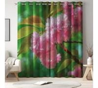 Générique Rideau Occultant Lot De 2 Tenture Opaque à Oeillets de Rideaux Phonique Anti Bruit et Beau Plante Floral Thermiques Rideaux occultant pour Chambre et Maison et Dressing Rose