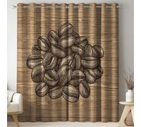 Générique Rideau Occultant Lot De 2 Tenture Opaque à Oeillets de Rideaux Phonique Anti Bruit et Minimaliste Aliment Café Thermiques Rideaux occultant pour Chambre et Maison et Dressing Couleur café