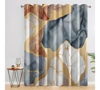 Générique Rideau Occultant Marbre Coloré, Lot de 2 Rideaux Occultant Thermique Isolant à Oeillets, Motif Abstrait Moderne, Decoration Chambre Salon Fenetre, 75 L x 166 H (H82-z)