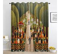 Générique Rideau Occultant Mariage Forêt - Lot de 2 Rideaux Couple Romantique Boho - Rideau a Oeillets Thermique Isolant - pour Salon Chambre - 200L x 240H cm
