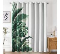 Générique Rideau Occultant Monstera, Rideaux et Draperies Intérieurs Feuillage Tropical Vert Lot de 2, Rideau Salon Chambre Fenetre à Oeillets, L 140 x H 260 cm D&P22
