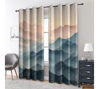 Générique Rideau Occultant Montagne, Rideaux Thermiques, Motif Paysage Nature, Decoration Maison, Tenture à Oeillets pour Salon Chambre Fenetre, L 140 x H 240, 2 Pièces - H655