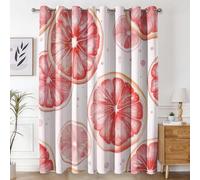 Générique Rideau Occultant Pamplemousse, Rideaux et Draperies Intérieurs Fruits Aquarelle Lot de 2, Rideau Salon Chambre Fenetre à Oeillets, L 75 x H 166 cm D&P18