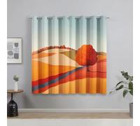 Générique Rideau Occultant Paysage d'automne, Rideaux Motif Scène Abstrait, Lot de 2 Rideau et Draperies Intérieurs à Oeillets, Rideaux pour Cuisine Chambre Salon, 117x183 cm (LxH) B-D126