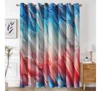 Générique Rideau Occultant Plume Coloré, Rideaux et Draperies Intérieurs Art Abstrait Lot de 2, Rideau Salon Chambre Fenetre à Oeillets, L 140 x H 220 cm D&P19