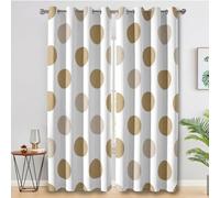 Générique Rideau Occultant Pois, Rideaux Géométrique Moderne pour Salon et Chambre, Rideau Occultant Thermiques avec Oeillets, 2 Pièces 140X180 cm (LXH) X&-69