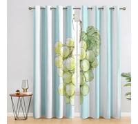 Générique Rideau Occultant Raisin, Rideaux Thermiques, Motif Fruit Raisin Rayure, Decoration Maison, Tenture à Oeillets pour Salon Chambre Fenetre, L 140 x H 220, 2 Pièces - C502