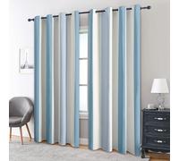 Générique Rideau Occultant Rayures Bleu et Blanc, Lot de 2 Rideaux Occultant Thermique Isolant à Oeillets, Motif Rayé Verticales Nautique, Decoration Chambre Salon Fenetre, 140 L x 220 H (43D-H)