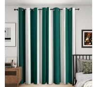 Générique Rideau Occultant Rayures Verticales Verte, Rideaux Motif Rayé, Rideau Thermique Isolant à Oeillets, Rideaux Fenetre Imprimé pour Salon Chambre Décoration, Lot de 2, 140x200 cm T166