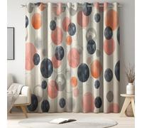 Générique Rideau Occultant Rétro Motif Bulles - Lot de 2 Rideaux Opaque Rideaux à des Œillets Décoratifs Motif 140 x 180 CM pour la Chambre Le Salon et la Chambre d’Enfant Rose