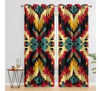 Générique Rideau Occultant Sud-Ouest Américain, Rideaux Tribal Amérindien pour Salon et Chambre, Rideau Occultant Thermiques avec Oeillets, 2 Pièces 140X220 cm (LXH) X&-8