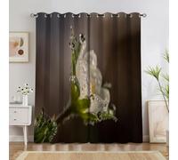 Générique Rideau Occultant Thermiques Frais Et éThéRé, Lot de 2 Rideau Thermique à Oeillets, Lierre Terrestre Rideaux pour Decoration Chambre Salon Chambre Fenetre 140x300cm(LxH) A2103