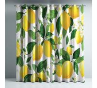 Générique Rideau Occultant Thermiques pour Chambre Ultra Doux Microfibre Isolant Tenture Opaque à Oeillets Réduction du Bruit pour Salon Jaune Citron Fleurs 140 x 175 cm 2 Panneaux