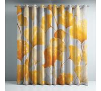 Générique Rideau Occultant Thermiques pour Chambre Ultra Doux Microfibre Isolant Tenture Opaque à Oeillets Réduction du Bruit pour Salon Orange Aquarelle Feuille De Ginkgo 140 x 240 cm 2 Panneaux