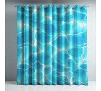 Générique Rideau Occultant Thermiques pour Chambre Ultra Doux Microfibre Isolant Tenture Opaque à Oeillets Réduction du Bruit pour Salon Bleu Piscine Texture De L’Eau 140 x 175 cm 2 Panneaux
