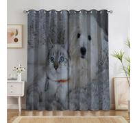 Générique Rideau Occultant Thermiques Style Chaleureux Et CâLin, Lot de 2 Rideau Thermique à Oeillets, Chat Et Chien Rideaux pour Decoration Chambre Salon Chambre Fenetre 140x145cm(LxH) A1680