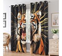 Générique Rideau Occultant Tigre, Rideaux Motif Faune Sauvage, Lot de 2 Rideau et Draperies Intérieurs à Oeillets, Rideaux pour Cuisine Chambre Salon, 117x183 cm (LxH) B-D73